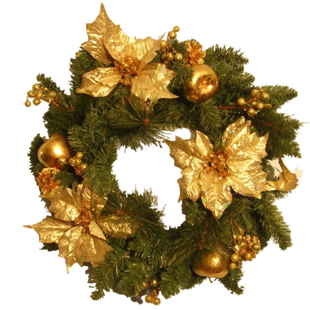 Wreath with Gold Trimmings
