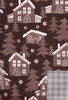 Roll of Wrapping Paper - Brown with House Motif
