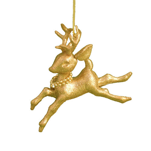 Gold Glitter Reindeer (prancing)
