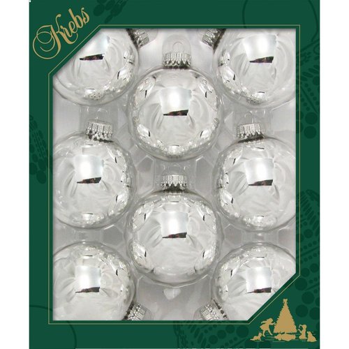 Shiny Silver Glass Baubles