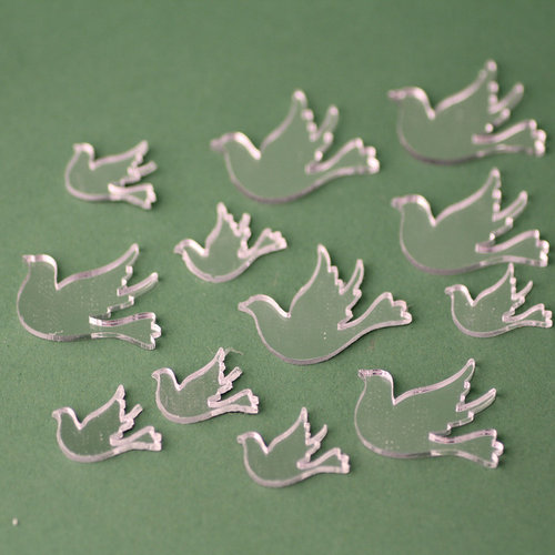 Pack of Mirrored Doves Table Confetti