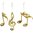 Gold Glitter Music Notes (set of 3)