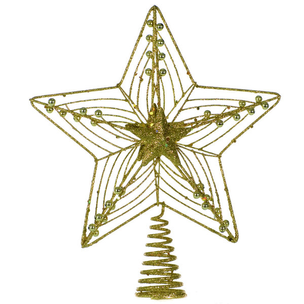 Gold Glitter Treetop Star